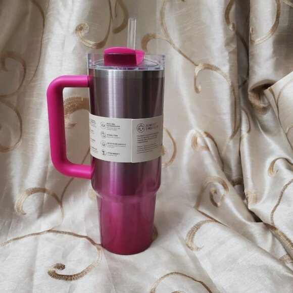 NWT HTF STANLEY Quencher H2.0 Tumbler Hot Pink Ombre - Camelia Gradient 30 oz - Picture 3 of 7